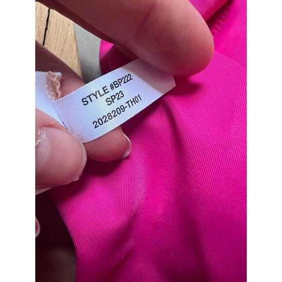 NWT J. Crew Pink Fushia One Piece Swim Suit Ruched Ruffle V Neck Women's 24 - Picture 6 of 9